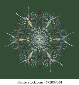 Colorful snowflake Vector illustration. Flat design. Snowflake icon, isolated. Vector winter snowflakes on colorful background. Vector illustration. Icons, labels.