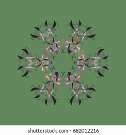Colorful snowflake Vector illustration. Snowflake icon, isolated. Vector winter snowflakes on colorful background. Vector illustration. Icons, labels. Flat design.