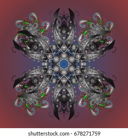 Colorful snowflake Vector illustration. Stylized snowflake icon, isolated. Colorful background. Flat design. Icons, labels.