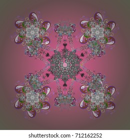 Colorful snowflake Vector illustration. Vector winter snowflakes on colorful background. 