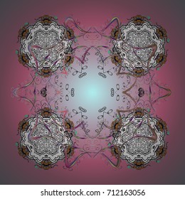 Colorful snowflake Vector illustration. Vector winter snowflakes on colorful background. 
