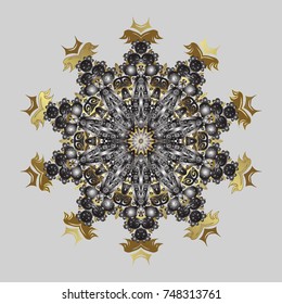 Colorful snowflake Vector illustration. Vector winter snowflakes on colorful background. 