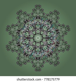 Colorful snowflake Vector illustration. Vector winter snowflakes on colorful background. Icons, labels. Snowflake icon, isolated. Flat design. Vector illustration.