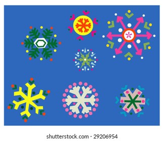 Colorful snowflakes