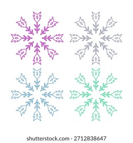 COPOS DE NIEVE DE COLORES ELEMENTOS DE DISEÑO VECTOR DE COLECCIÓN
