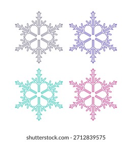 COLORFUL SNOWFLAKES DESIGN ELEMENTS COLLECTION VECTOR
