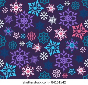 Colorful Snowflakes Seamless  Pattern