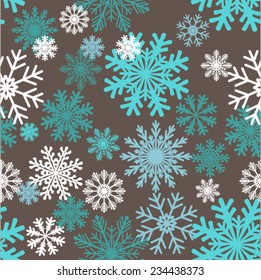 Flocos de neve coloridos padrão perfeito. Para papel de parede, preenchimentos de padrão, têxtil, fundo da página da Web, texturas de superfície. 