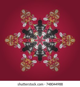 Colorful snowflakes Vector illustration. Fine winter ornament.