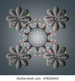 Colorful snowflakes Vector illustration. Isolated of vector snowflake. Fine winter ornament.