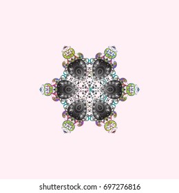 Colorful snowflakes Vector illustration. Isolated of vector snowflake. Fine winter ornament.