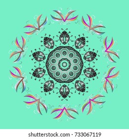 Colorful snowflakes Vector illustration. Isolated of vector blue, gray and neutral snowflake. Fine winter ornament.