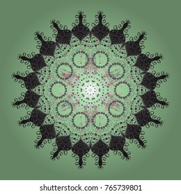 Colorful snowflakes Vector illustration. Isolated of vector neutral, gray and green snowflake. Fine winter ornament.