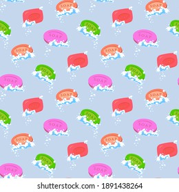 Colorful soap pattern for textile fabrics. Soap and bubbles.