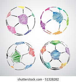 Colorful soccer ball doodle