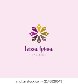 Colorful Social Group Logo, vector logo people. People Group Team