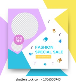 Colorful social media banner template for social media post, Can be used for promotional purpose.