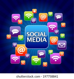 Colorful Social media icon design