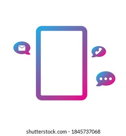 Colorful social media icon isolated on white background. Vector