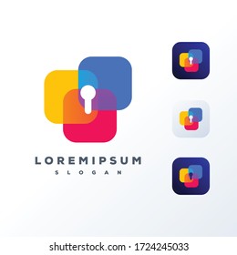 colorful social media logo design ready to use