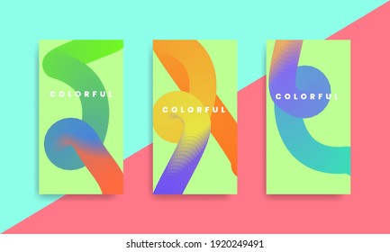 colorful social media post abstract design, with gradient color, set, eps 10