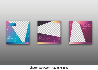 Colorful social media post template,  Minimalistic geometric concept. An alternate design is available for your need, suitable for your promotion.