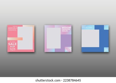 Colorful social media post template,  Minimalistic geometric concept. An alternate design is available for your need, suitable for your promotion.