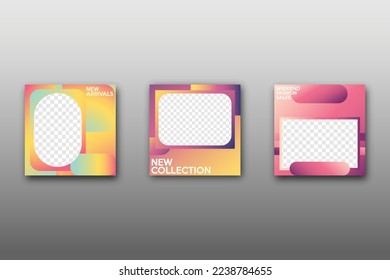 Colorful social media post template,  Minimalistic geometric concept. An alternate design is available for your need, suitable for your promotion.