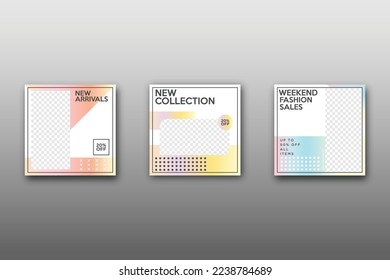 Colorful social media post template,  Minimalistic geometric concept. An alternate design is available for your need, suitable for your promotion.