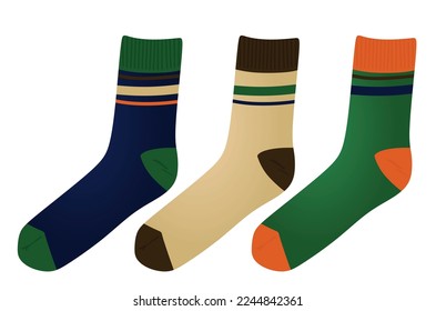 Colorful socks set. vector illustration