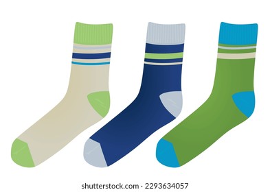 Colorful socks set. vector illustration