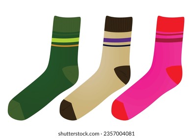 Colorful socks set. vector illustration