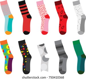 Colorful socks. vector illustration