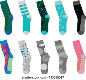 Colorful socks. vector illustration