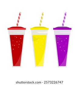 colorful soda drink element set	