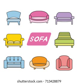 colorful sofa and chair icons