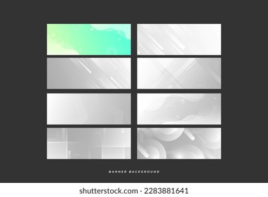 colorful and soft banner set, gradation of gray and white. modern design ,8 sets collection ,eps 10