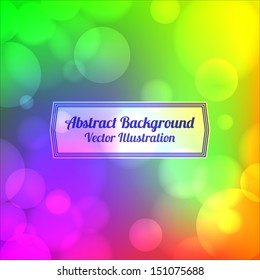 Colorful soft blurry background. Bokeh. Vector Illustration