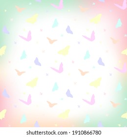 Patrón de mariposas coloridas y suaves. Diseño primaveral. Ilustración vectorial.