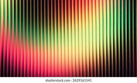 Colorful soft gradient with ribbed fractal glass effect and glowing lines blending smooth and radiant colors. Bold and dynamic design blending bright colors and geometry for modern visual art project