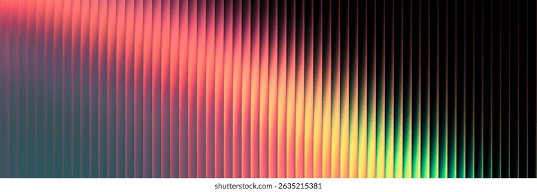 Colorful soft gradient with ribbed fractal glass effect and glowing lines blending smooth and radiant colors. Bold and dynamic design blending bright colors and geometry for modern visual art project
