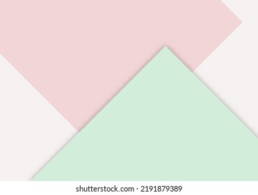 Colorful of Soft Pink and Green Paper Cut Background with Copy Space for Text