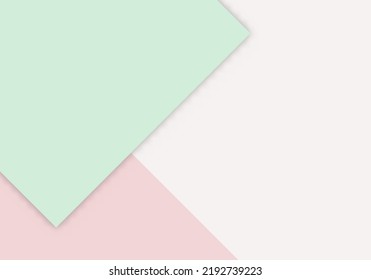 Colorful of Soft Pink and Green Paper Cut Background with Copy Space for Text