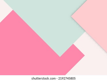 Colorful of Soft Pink and Green Paper Cut Background with Copy Space for Text