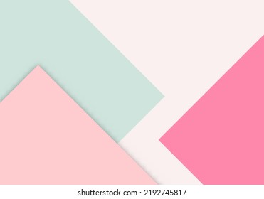 Colorful of Soft Pink and Green Paper Cut Background with Copy Space for Text