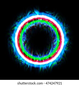 Colorful Solar eclipse. Illustration on black background for design