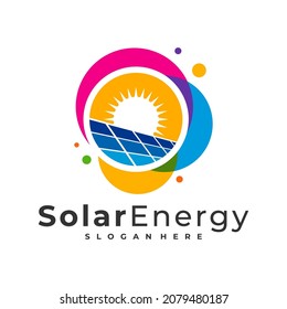 Colorful Solar logo vector template, Creative Solar panel energy logo design concepts