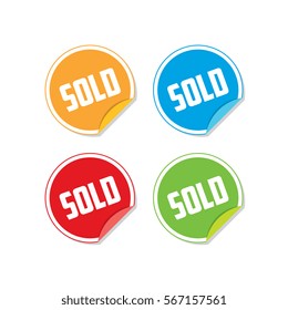 Colorful Sold Sticker Labels