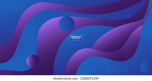 Colorful solid blue and purple geometric business banner design. Creative banner design with wave shape as template. Simple and modern banner. Vector Eps10