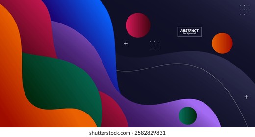 Colorful solid gradient geometric business banner design. Creative banner design with wave shape as template. Simple and modern banner. Vector Eps10